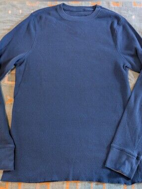 Urban Pipeline Waffle Knit Long-Sleeve Shirt Blue M